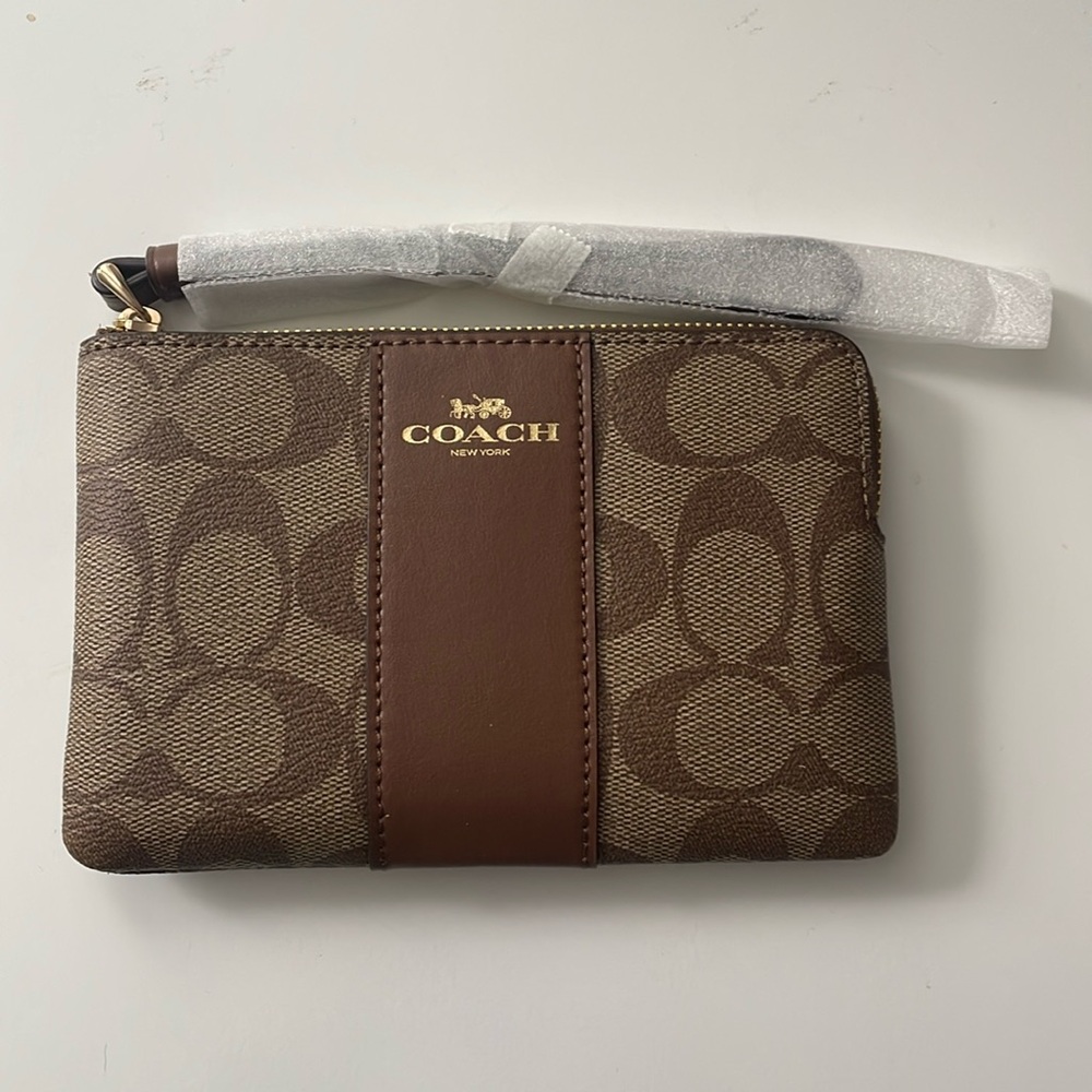 COACH Small Wristlet in Signature Canvas